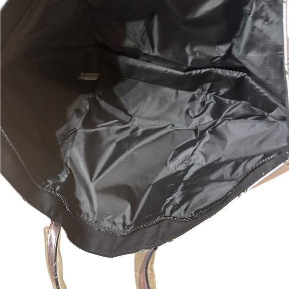 Victoria's Secret Weekender White and Black and a Splash of Pink Large Tote Bag - Picture 9 of 16